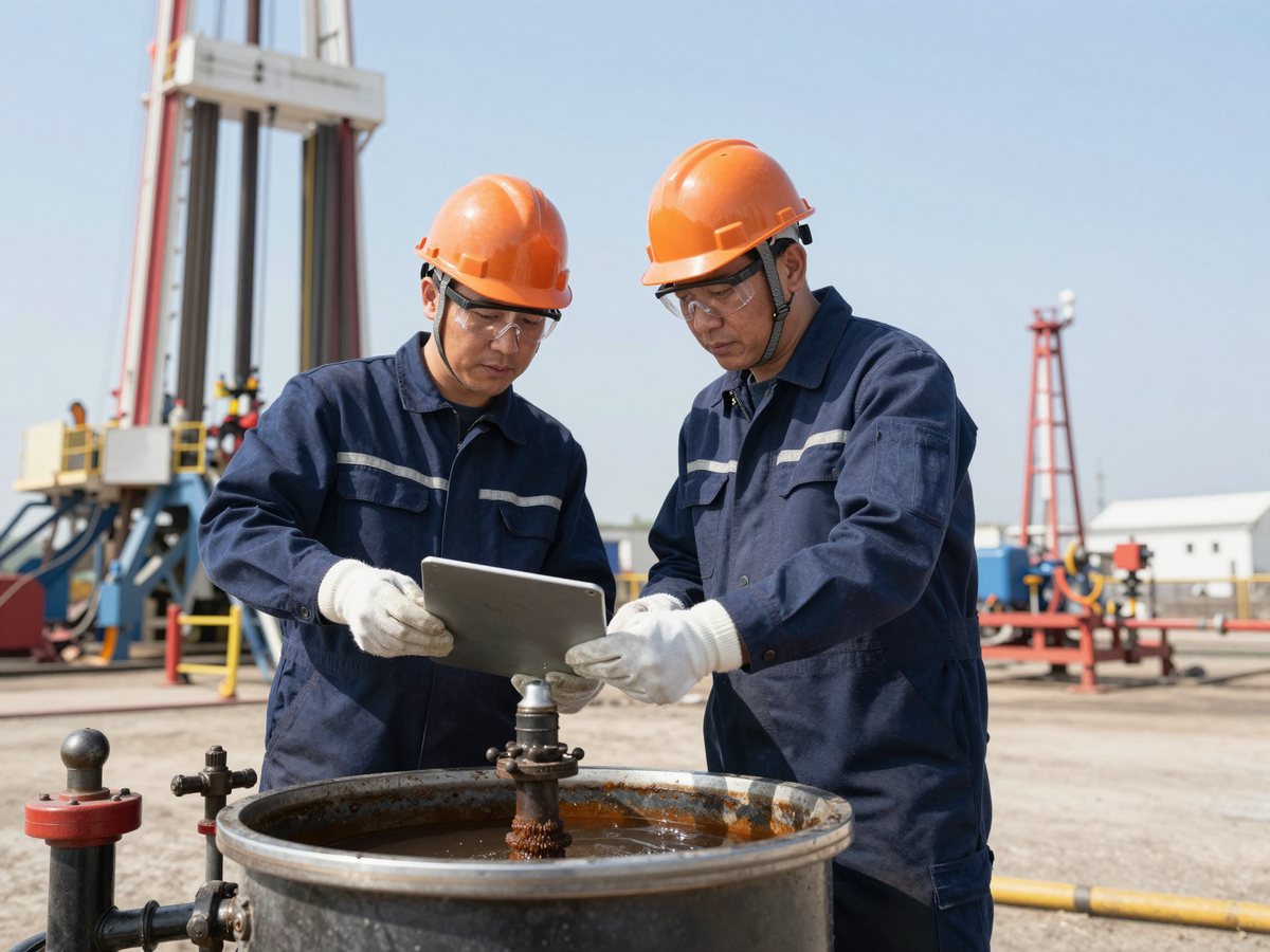 JA Oilfield engineers inspecting equipment on site